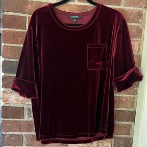 Burgundy Velvet Women's Top